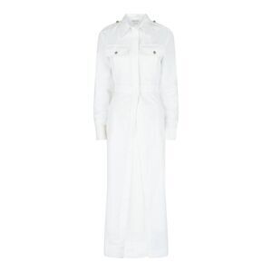 Alexander McQueen Cutaway Cotton Military Shirt White Womens